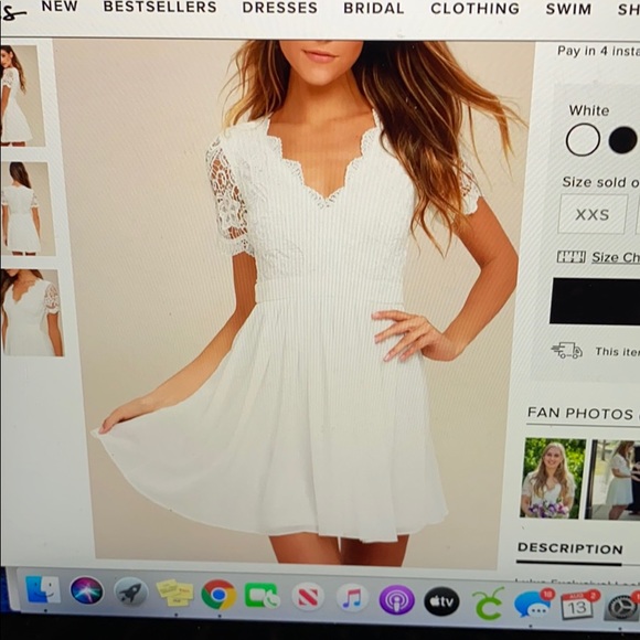 White Lace Dress- Lulus- NEW WITH TAGS - Picture 1 of 5